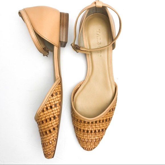 Talbots Shoes - Talbots Tan Edison Woven D’Orsay Flats | Size 6